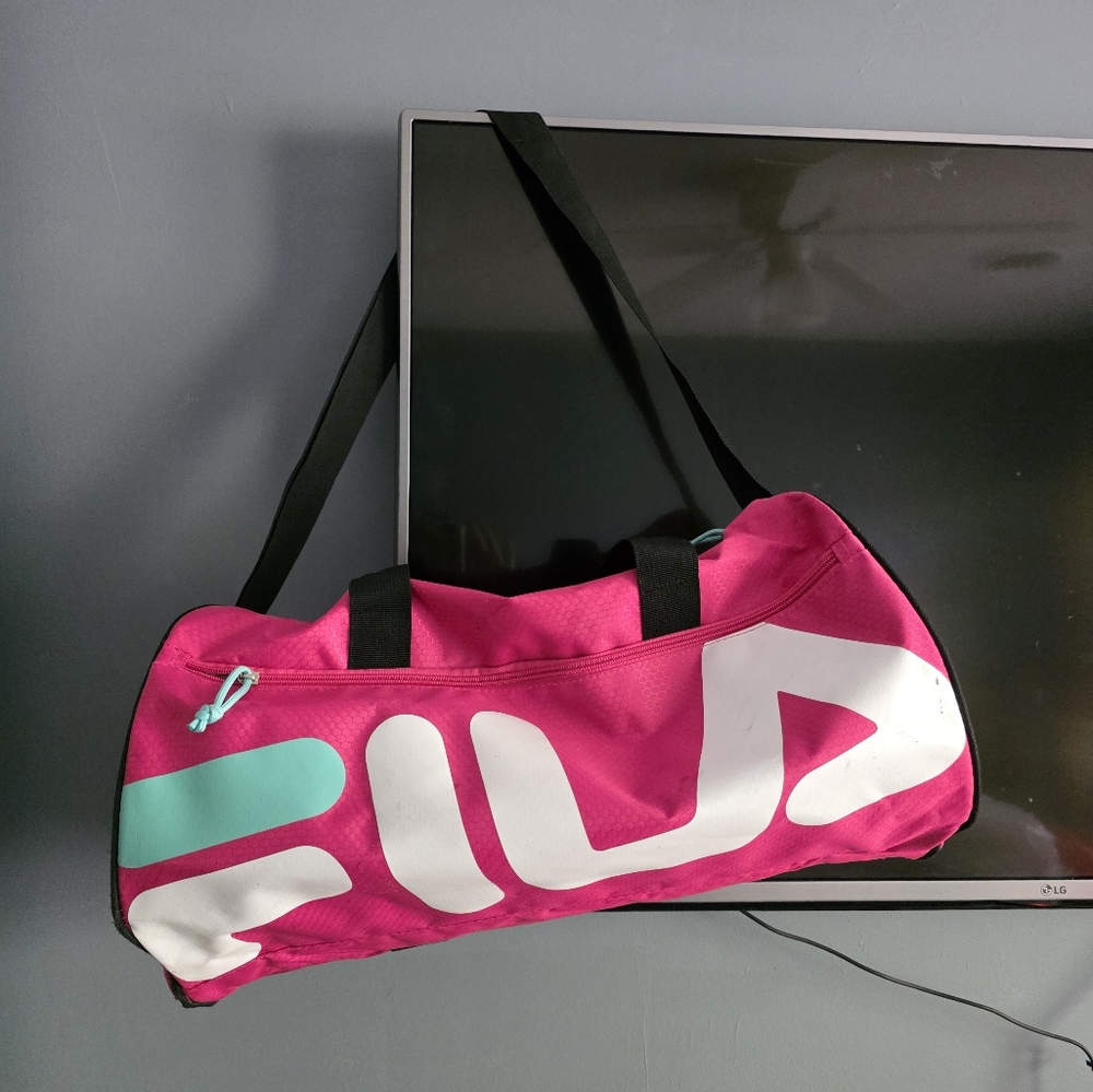 Fila Pink and White Travel Bag with Modern Design